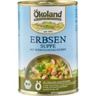 Erbsensuppe mit Würstchenscheiben