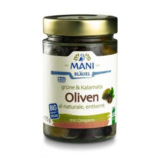 MANI Grüne & Kalamata Oliven al naturale, entkernt
