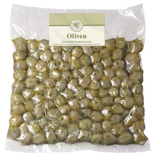 Griech. Oliven m. Knoblauch gef. mariniert