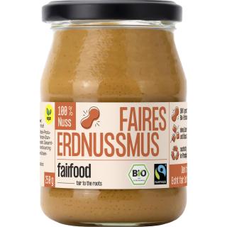Faires Nussmus 100% Erdnuss (250g, Pfandglas klein, Bio & Fairtrade)