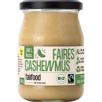 Faires Nussmus 100% Cashew (250g, Pfandglas klein, Bio & Fairtrade)