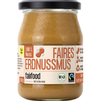 Faires Nussmus 100% Erdnuss (250g, Pfandglas klein, Bio & Fairtrade)
