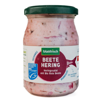 Beete Hering - Heringssalat mit Bio-Rote Beete (Pfandglas 250g)