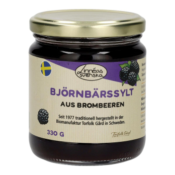 Björnbärssylt, Fruchtaufstrich aus Brombeeren, kbA