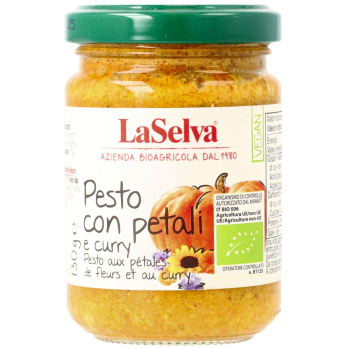 Pesto mit Curry und Blüten - Kürbis Würzpaste
